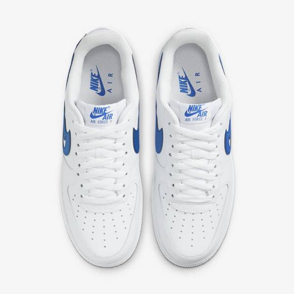 Trampki Męskie Nike Air Force 1 07 Białe Królewski Niebieski | NK317DQP