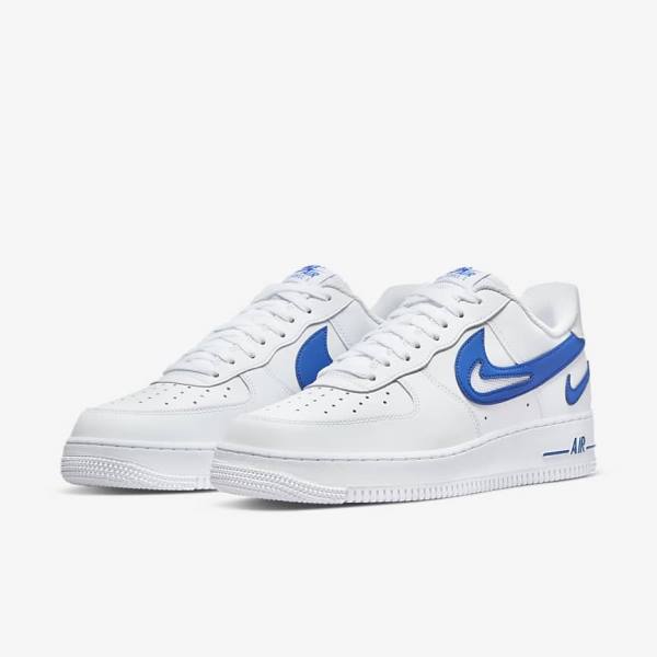 Trampki Męskie Nike Air Force 1 07 Białe Królewski Niebieski | NK317DQP