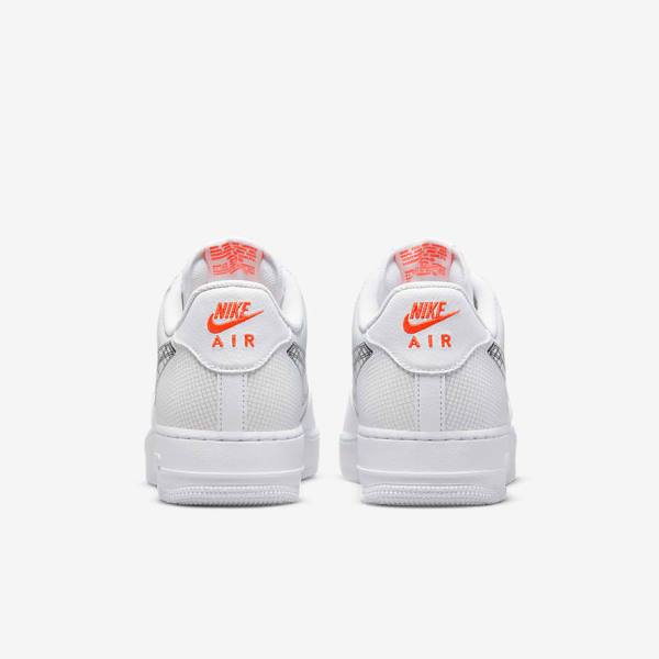 Trampki Męskie Nike Air Force 1 07 Białe Pomarańczowe Platyna Czarne | NK493IMW