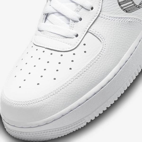 Trampki Męskie Nike Air Force 1 07 Białe Pomarańczowe Platyna Czarne | NK493IMW