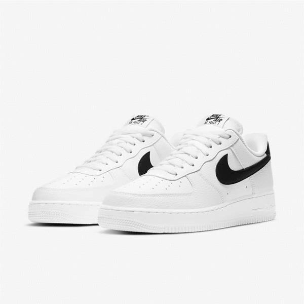 Trampki Męskie Nike Air Force 1 07 Białe Czarne | NK804COZ