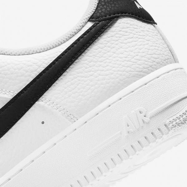 Trampki Męskie Nike Air Force 1 07 Białe Czarne | NK804COZ