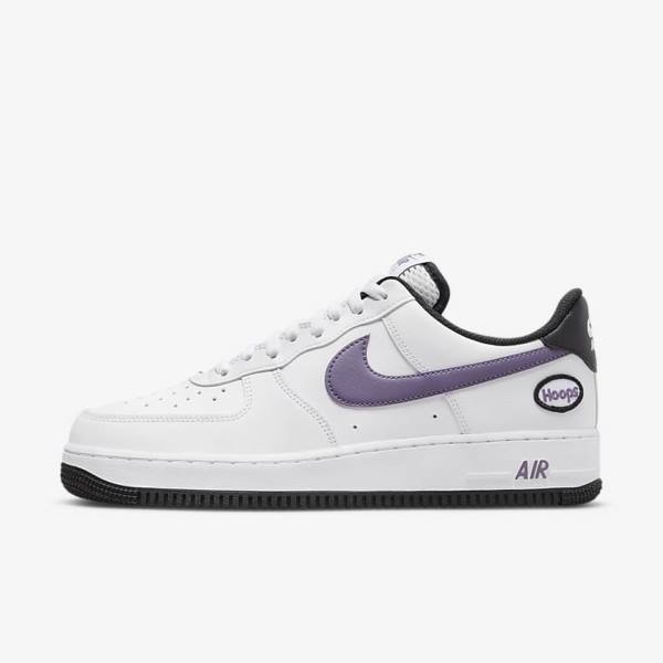 Trampki Męskie Nike Air Force 1 07 LV8 Białe Czarne Białe Fioletowe | NK809SQF