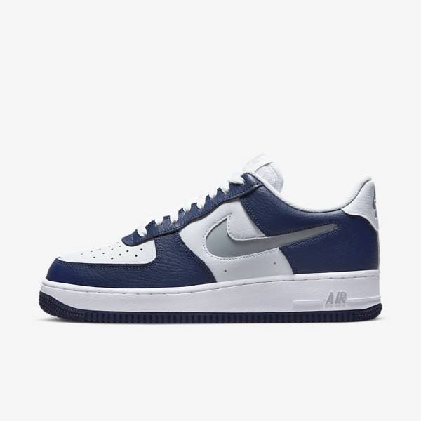 Trampki Męskie Nike Air Force 1 07 LV8 Granatowe Białe Szare | NK746YZV