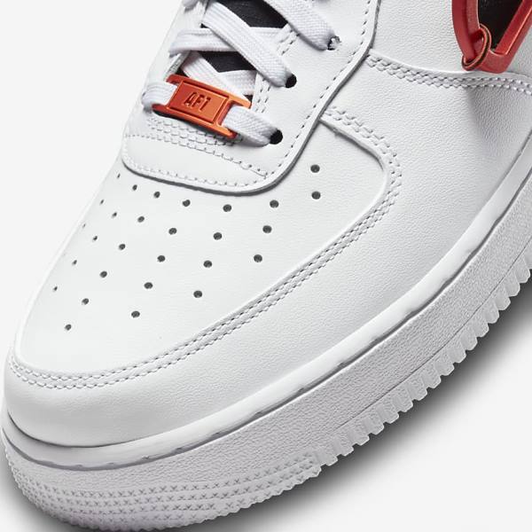 Trampki Męskie Nike Air Force 1 07 Premium Białe Bordowe Czerwone Czarne | NK371EVY