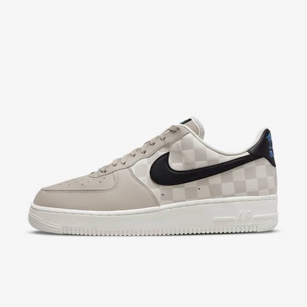 Trampki Męskie Nike Air Force 1 07 QS Kremowe Czarne Czarne | NK368ZYH