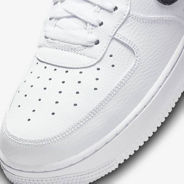 Trampki Męskie Nike Air Force 1 Białe Pomarańczowe Srebrne Czarne | NK472AVM