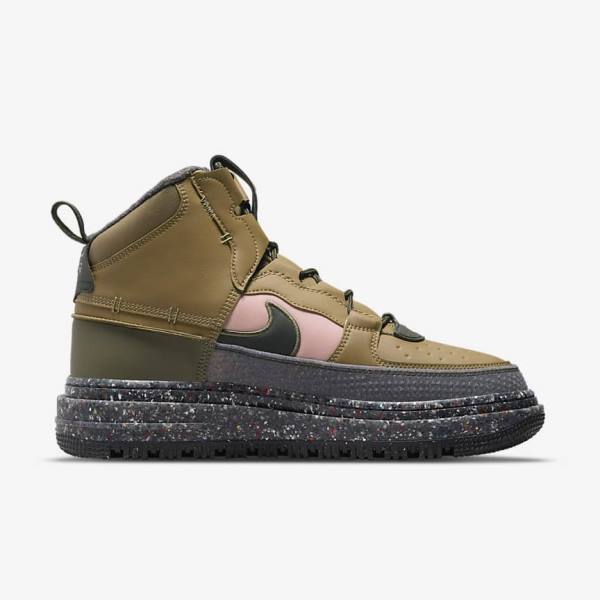 Trampki Męskie Nike Air Force 1 Boot Brązowe Oliwkowe Różowe | NK425HBC