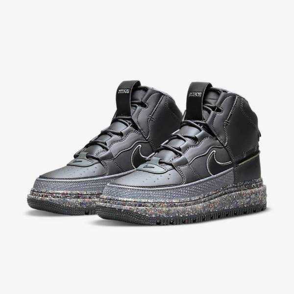 Trampki Męskie Nike Air Force 1 Boot Ciemny Szare Czarne | NK750USD