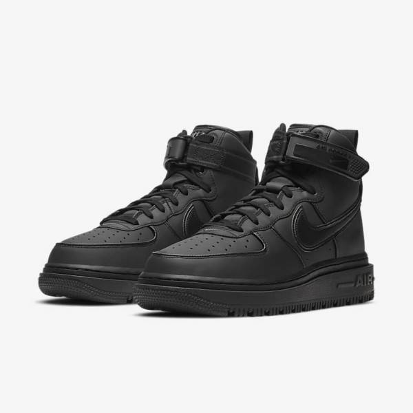 Trampki Męskie Nike Air Force 1 Boot Czarne Ciemny Szare Białe | NK489IVO