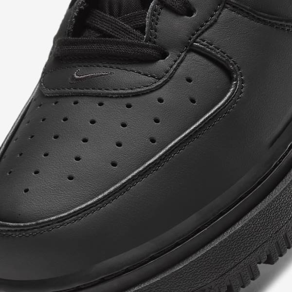 Trampki Męskie Nike Air Force 1 Boot Czarne Ciemny Szare Białe | NK489IVO