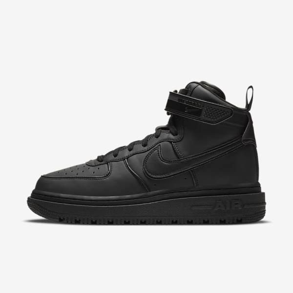 Trampki Męskie Nike Air Force 1 Boot Czarne Ciemny Szare Białe | NK489IVO