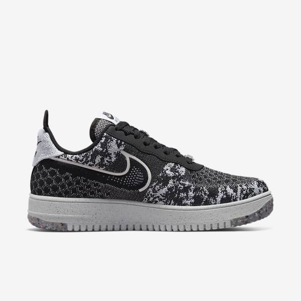 Trampki Męskie Nike Air Force 1 Crater Flyknit Next Nature Czarne Białe Platyna Czarne | NK524AQN