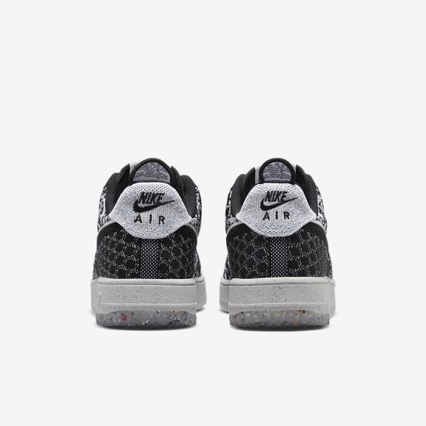 Trampki Męskie Nike Air Force 1 Crater Flyknit Next Nature Czarne Białe Platyna Czarne | NK524AQN