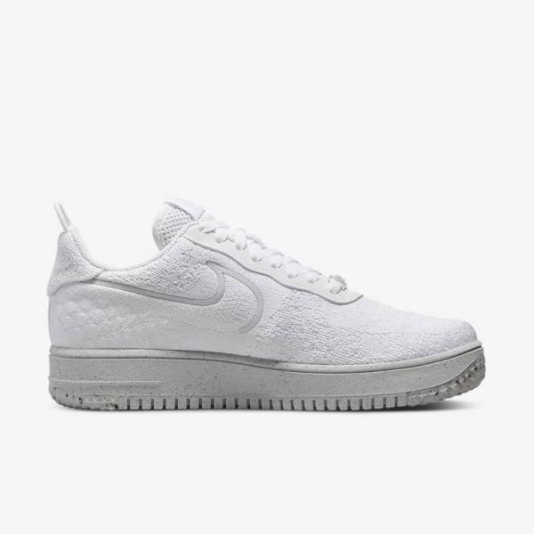 Trampki Męskie Nike Air Force 1 Crater Flyknit Next Nature Białe Platyna Białe | NK912UMC