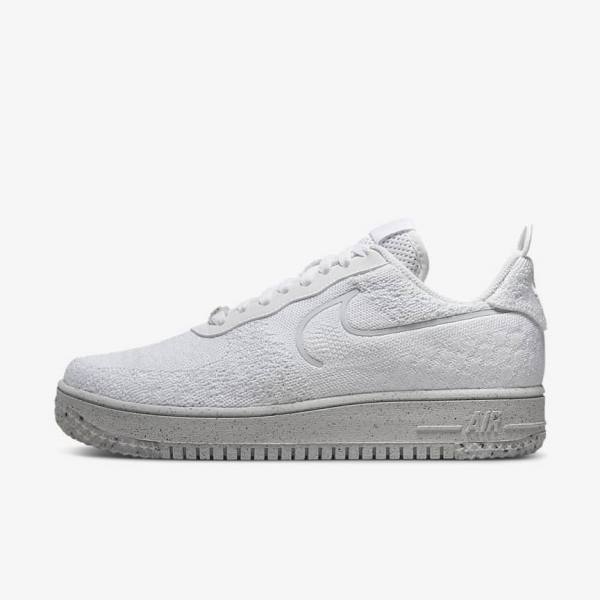 Trampki Męskie Nike Air Force 1 Crater Flyknit Next Nature Białe Platyna Białe | NK912UMC