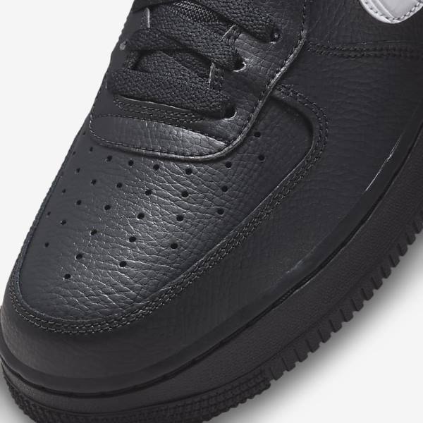 Trampki Męskie Nike Air Force 1 Czarne Srebrne Białe | NK172VRK