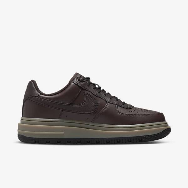 Trampki Męskie Nike Air Force 1 Luxe Brązowe Czarne Ciemny Brązowe | NK098KQG