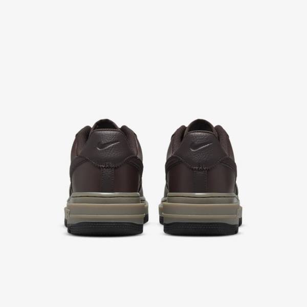 Trampki Męskie Nike Air Force 1 Luxe Brązowe Czarne Ciemny Brązowe | NK098KQG