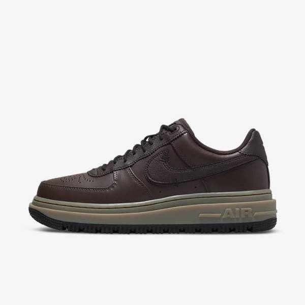 Trampki Męskie Nike Air Force 1 Luxe Brązowe Czarne Ciemny Brązowe | NK098KQG