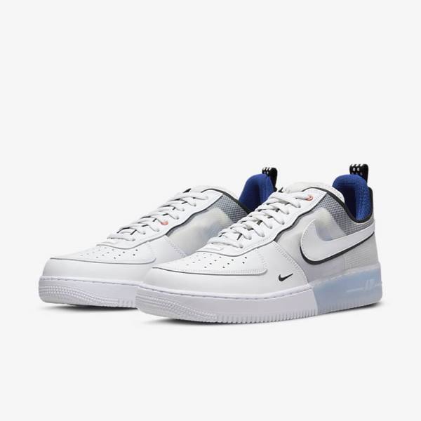 Trampki Męskie Nike Air Force 1 React Białe Głęboka Niebieskie Królewski Niebieski Niebieskie Białe | NK261UYR