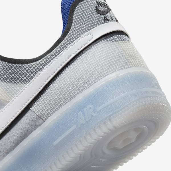 Trampki Męskie Nike Air Force 1 React Białe Głęboka Niebieskie Królewski Niebieski Niebieskie Białe | NK261UYR