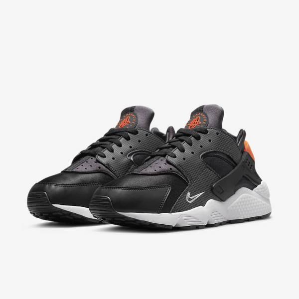 Trampki Męskie Nike Air Huarache Czarne Pomarańczowe Szare Białe | NK027VJI