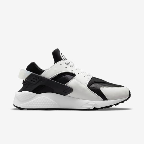 Trampki Męskie Nike Air Huarache Czarne Białe | NK273WMV