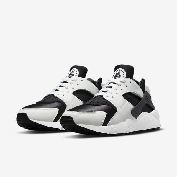 Trampki Męskie Nike Air Huarache Czarne Białe | NK273WMV