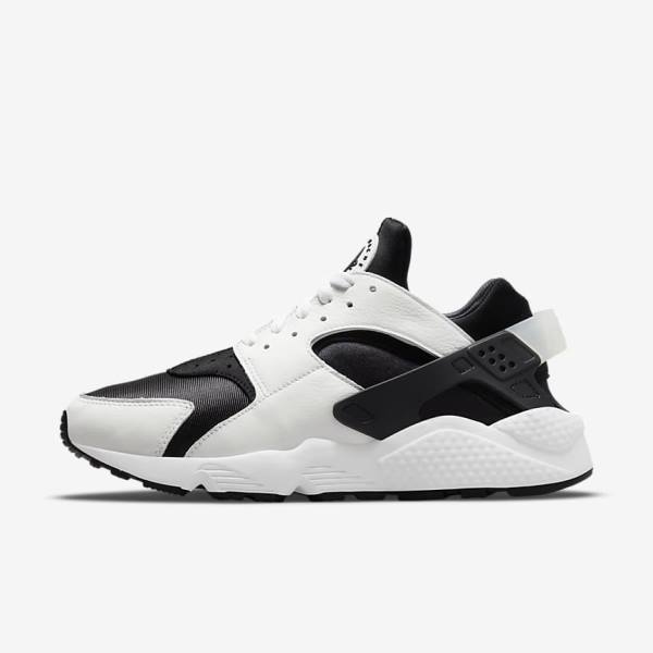 Trampki Męskie Nike Air Huarache Czarne Białe | NK273WMV