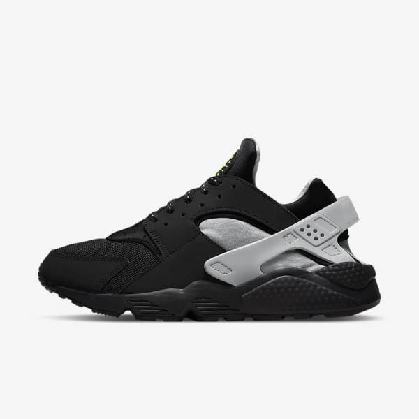 Trampki Męskie Nike Air Huarache Czarne Metal Srebrne Srebrne Zielone | NK297CQY