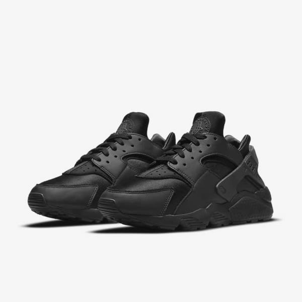 Trampki Męskie Nike Air Huarache Czarne Ciemny Szare | NK492NUB