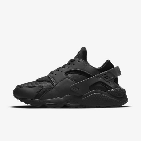 Trampki Męskie Nike Air Huarache Czarne Ciemny Szare | NK492NUB