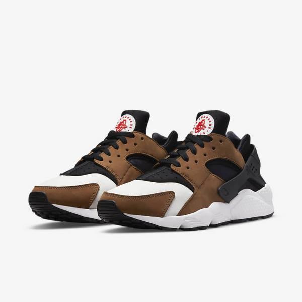 Trampki Męskie Nike Air Huarache LE Czarne Białe Czerwone | NK372XSF