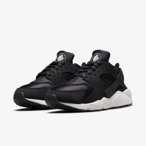 Trampki Męskie Nike Air Huarache LE Czarne Białe | NK913FGR