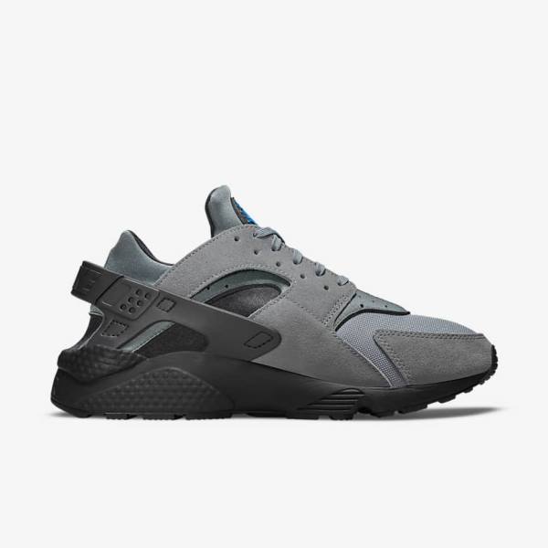 Trampki Męskie Nike Air Huarache Szare Głęboka Niebieskie Czarne Metal Srebrne | NK194UVR