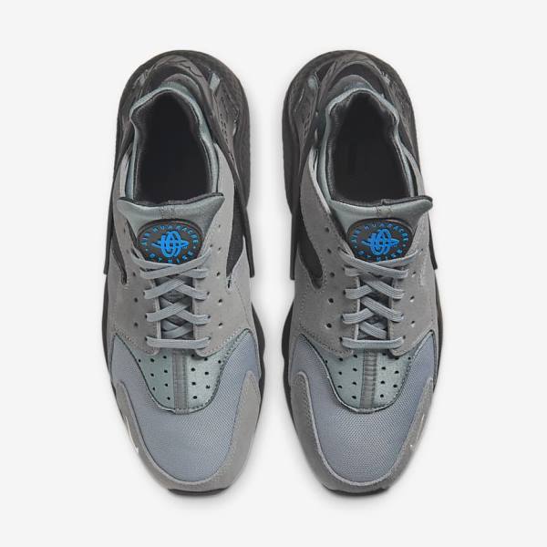 Trampki Męskie Nike Air Huarache Szare Głęboka Niebieskie Czarne Metal Srebrne | NK194UVR