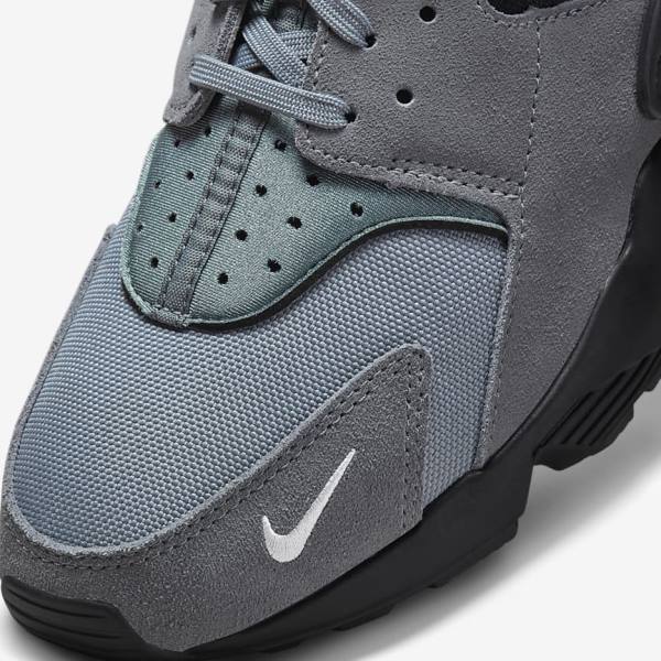 Trampki Męskie Nike Air Huarache Szare Głęboka Niebieskie Czarne Metal Srebrne | NK194UVR