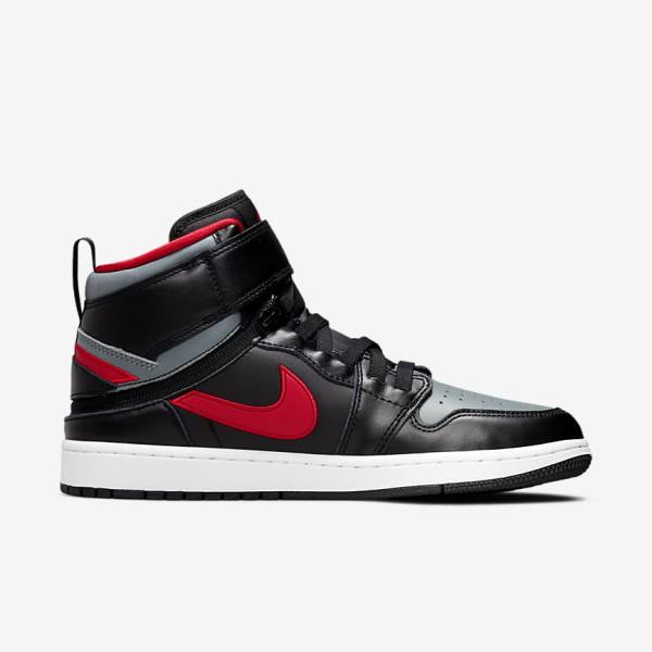 Trampki Męskie Nike Air Jordan 1 Hi FlyEase Czarne Szare Białe Czerwone | NK420YND