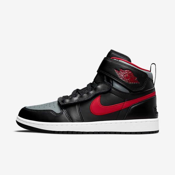 Trampki Męskie Nike Air Jordan 1 Hi FlyEase Czarne Szare Białe Czerwone | NK420YND