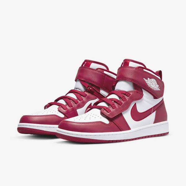 Trampki Męskie Nike Air Jordan 1 Hi FlyEase Czerwone Białe | NK683HTO