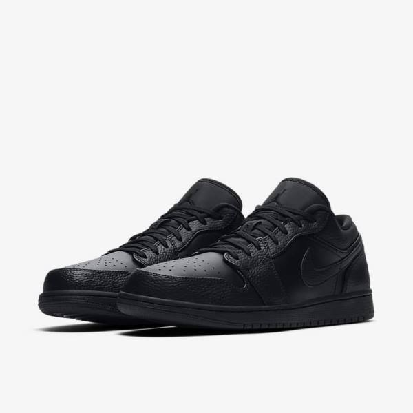 Trampki Męskie Nike Air Jordan 1 Low Czarne | NK032HQN