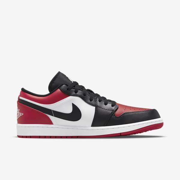 Trampki Męskie Nike Air Jordan 1 Low Czerwone Czarne Białe | NK567DSK