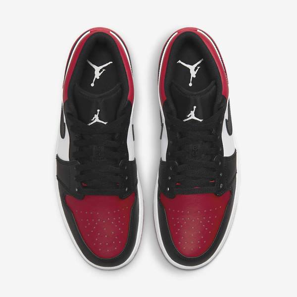 Trampki Męskie Nike Air Jordan 1 Low Czerwone Czarne Białe | NK567DSK