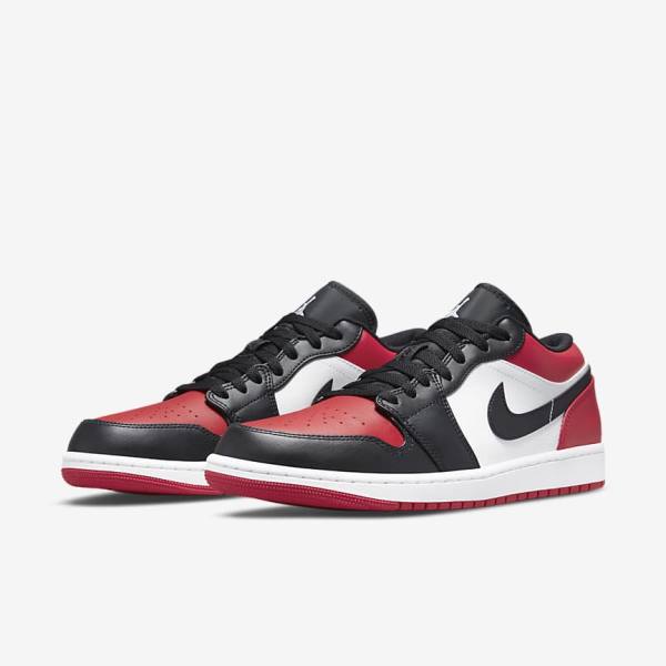 Trampki Męskie Nike Air Jordan 1 Low Czerwone Czarne Białe | NK567DSK