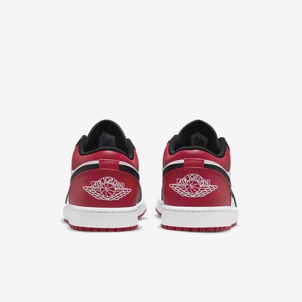 Trampki Męskie Nike Air Jordan 1 Low Czerwone Czarne Białe | NK567DSK