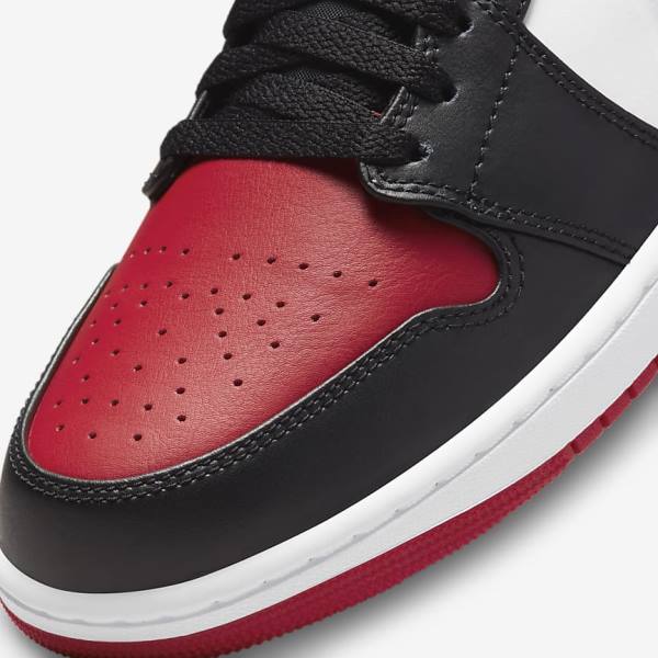 Trampki Męskie Nike Air Jordan 1 Low Czerwone Czarne Białe | NK567DSK