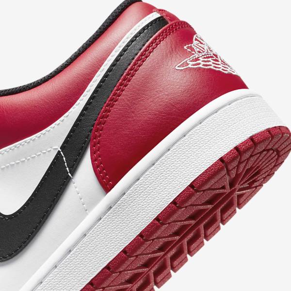 Trampki Męskie Nike Air Jordan 1 Low Czerwone Czarne Białe | NK567DSK