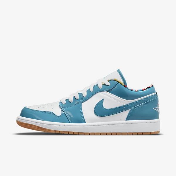 Trampki Męskie Nike Air Jordan 1 Low SE Turkusowe Białe Granatowe Turkusowe | NK374NWP