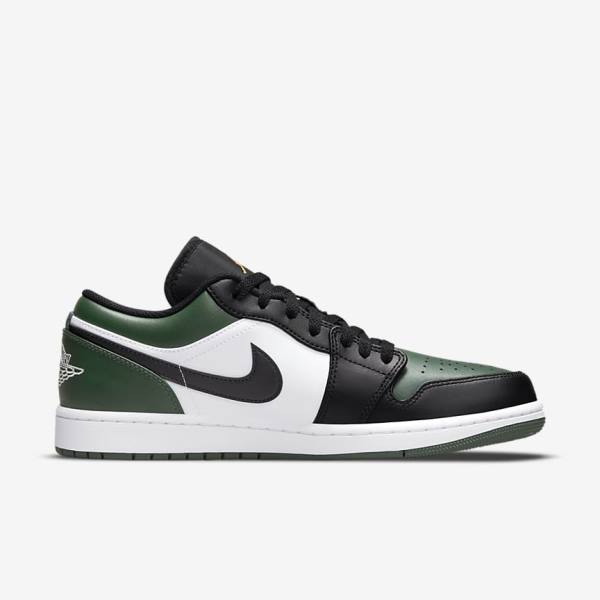 Trampki Męskie Nike Air Jordan 1 Low Zielone Białe Czarne | NK491ELF